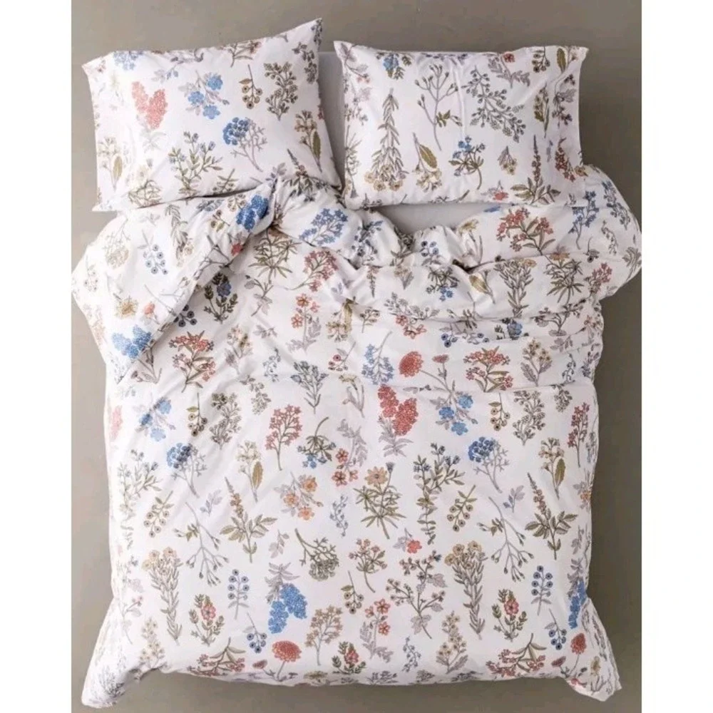 Urban Outfitters Home Myla Floral Full/Double Duvet Cover W/ 2 Pillowcases 78x86
